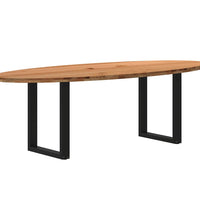 Esstisch Hellbraun 240x100x74 cm Massivholz Eiche Oval