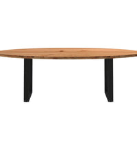 Esstisch Hellbraun 240x100x74 cm Massivholz Eiche Oval