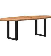 Esstisch Hellbraun 240x100x74 cm Massivholz Eiche Oval