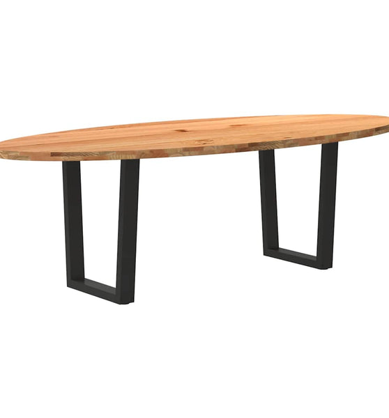 Esstisch Hellbraun 240x100x74 cm Massivholz Eiche Oval