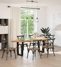 Esstisch Hellbraun 240x100x74 cm Massivholz Eiche Oval