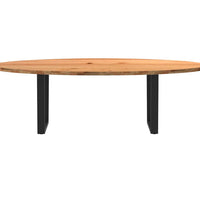 Esstisch Hellbraun 240x100x74 cm Massivholz Eiche Oval