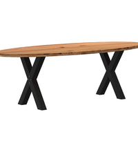 Esstisch Hellbraun 240x100x74 cm Massivholz Eiche Oval