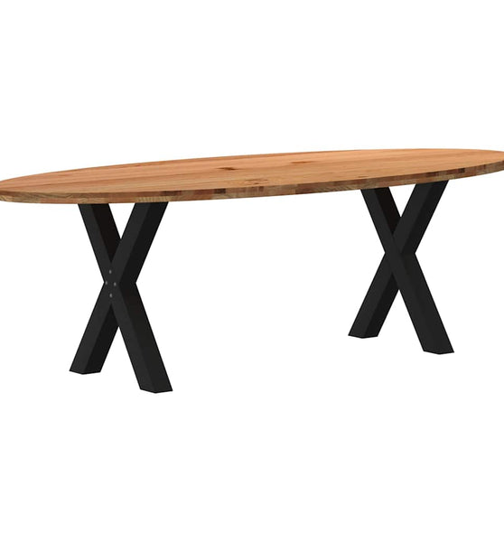 Esstisch Hellbraun 240x100x74 cm Massivholz Eiche Oval