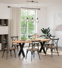 Esstisch Hellbraun 240x100x74 cm Massivholz Eiche Oval