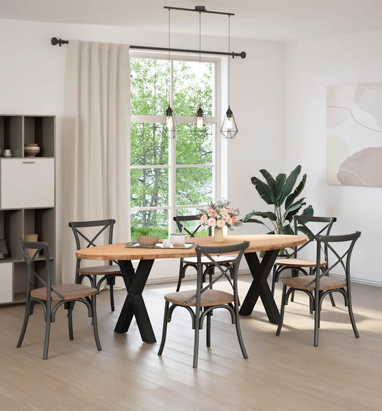 Esstisch Hellbraun 240x100x74 cm Massivholz Eiche Oval