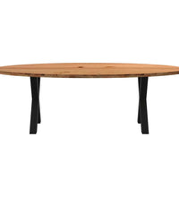 Esstisch Hellbraun 240x100x74 cm Massivholz Eiche Oval