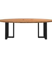 Esstisch Hellbraun 240x100x74 cm Massivholz Eiche Oval