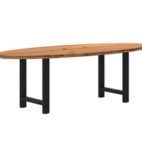 Esstisch Hellbraun 240x100x74 cm Massivholz Eiche Oval