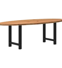 Esstisch Hellbraun 240x100x74 cm Massivholz Eiche Oval