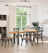 Esstisch Hellbraun 240x100x74 cm Massivholz Eiche Oval