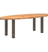 Esstisch Hellbraun 240x100x74 cm Massivholz Eiche Oval