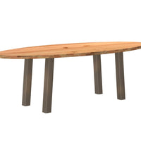 Esstisch Hellbraun 240x100x74 cm Massivholz Eiche Oval