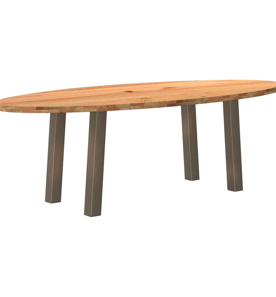 Esstisch Hellbraun 240x100x74 cm Massivholz Eiche Oval