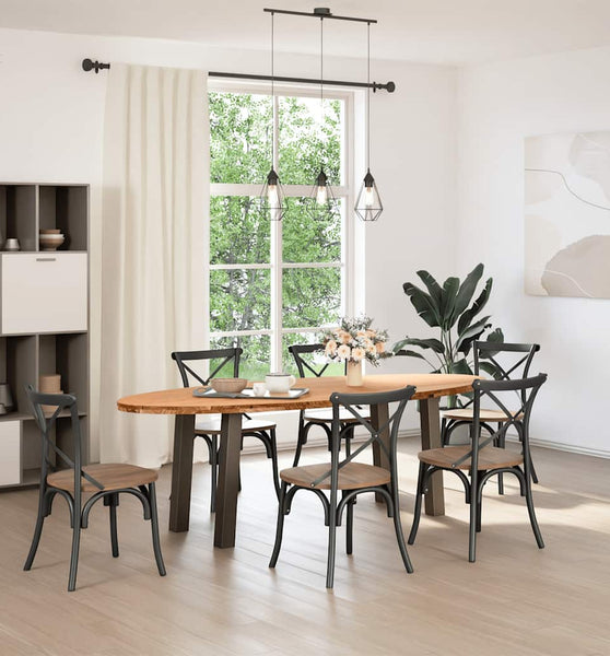 Esstisch Hellbraun 240x100x74 cm Massivholz Eiche Oval