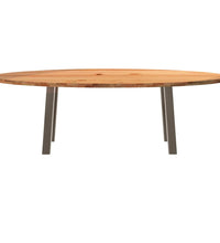 Esstisch Hellbraun 240x100x74 cm Massivholz Eiche Oval
