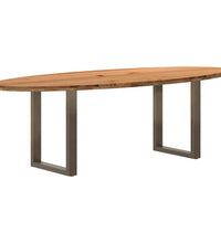 Esstisch Hellbraun 240x100x74 cm Massivholz Eiche Oval
