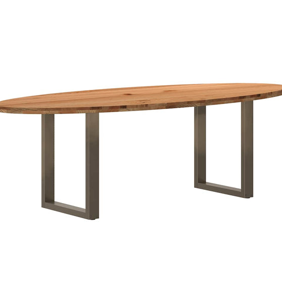 Esstisch Hellbraun 240x100x74 cm Massivholz Eiche Oval