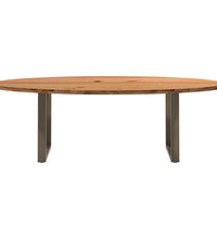 Esstisch Hellbraun 240x100x74 cm Massivholz Eiche Oval