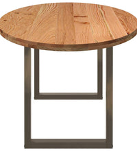 Esstisch Hellbraun 240x100x74 cm Massivholz Eiche Oval