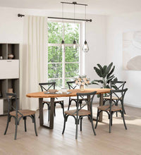 Esstisch Hellbraun 240x100x74 cm Massivholz Eiche Oval