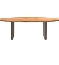 Esstisch Hellbraun 240x100x74 cm Massivholz Eiche Oval