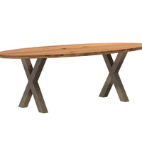 Esstisch Hellbraun 240x100x74 cm Massivholz Eiche Oval