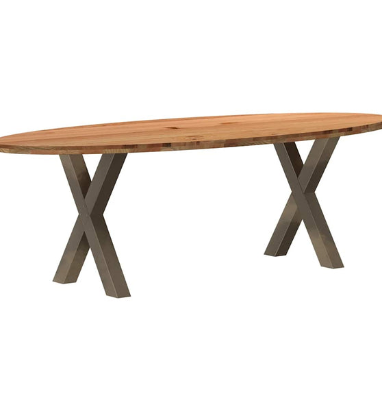 Esstisch Hellbraun 240x100x74 cm Massivholz Eiche Oval