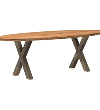 Esstisch Hellbraun 240x100x74 cm Massivholz Eiche Oval