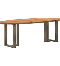 Esstisch Hellbraun 240x100x74 cm Massivholz Eiche Oval