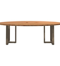 Esstisch Hellbraun 240x100x74 cm Massivholz Eiche Oval