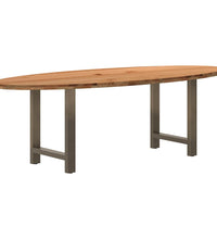 Esstisch Hellbraun 240x100x74 cm Massivholz Eiche Oval