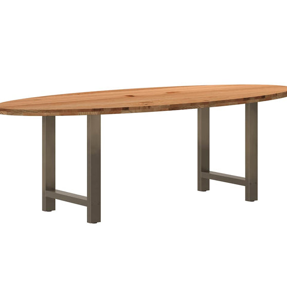 Esstisch Hellbraun 240x100x74 cm Massivholz Eiche Oval