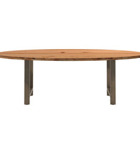 Esstisch Hellbraun 240x100x74 cm Massivholz Eiche Oval