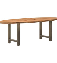 Esstisch Hellbraun 240x100x74 cm Massivholz Eiche Oval