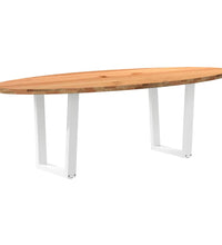Esstisch Hellbraun 240x100x74 cm Massivholz Eiche Oval