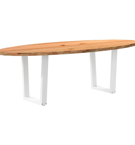 Esstisch Hellbraun 240x100x74 cm Massivholz Eiche Oval