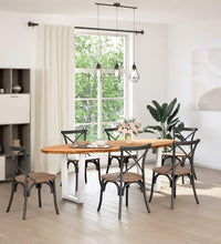 Esstisch Hellbraun 240x100x74 cm Massivholz Eiche Oval