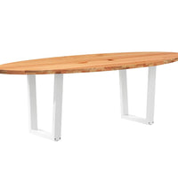 Esstisch Hellbraun 240x100x74 cm Massivholz Eiche Oval