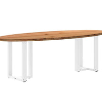 Esstisch Hellbraun 240x100x74 cm Massivholz Eiche Oval