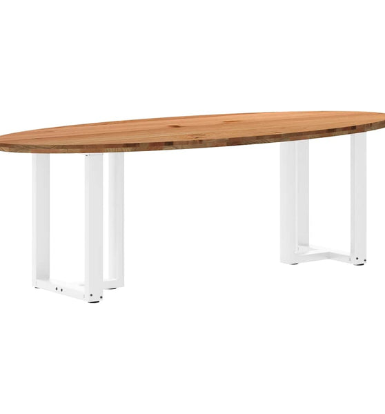 Esstisch Hellbraun 240x100x74 cm Massivholz Eiche Oval