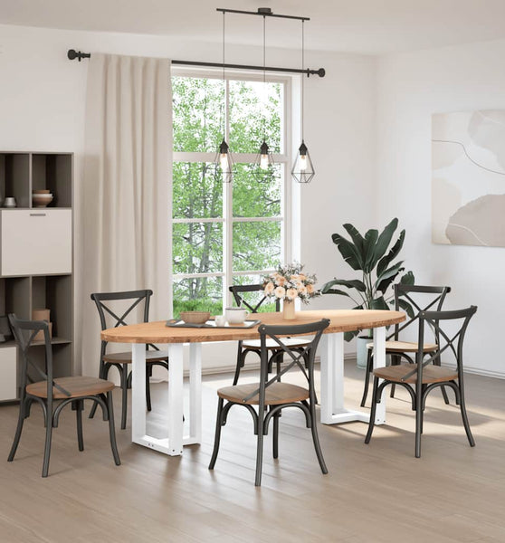 Esstisch Hellbraun 240x100x74 cm Massivholz Eiche Oval