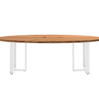 Esstisch Hellbraun 240x100x74 cm Massivholz Eiche Oval
