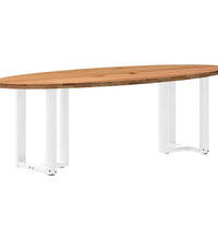 Esstisch Hellbraun 240x100x74 cm Massivholz Eiche Oval