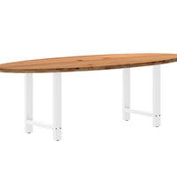 Esstisch Hellbraun 240x100x74 cm Massivholz Eiche Oval