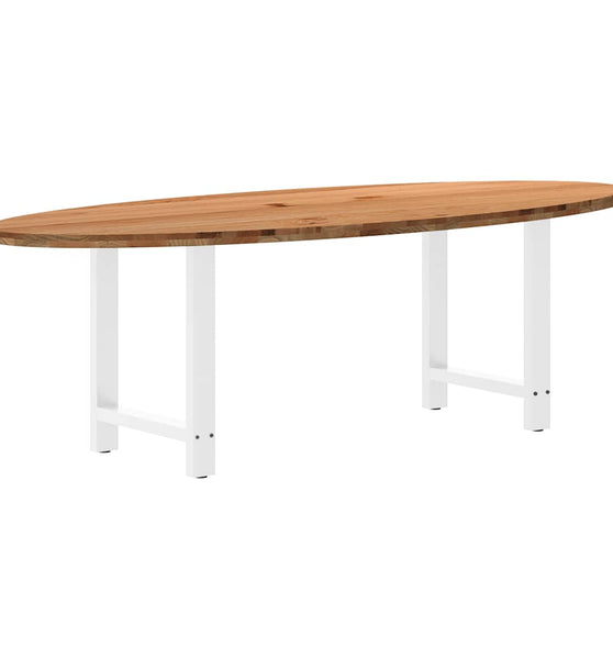 Esstisch Hellbraun 240x100x74 cm Massivholz Eiche Oval