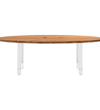 Esstisch Hellbraun 240x100x74 cm Massivholz Eiche Oval