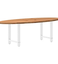 Esstisch Hellbraun 240x100x74 cm Massivholz Eiche Oval