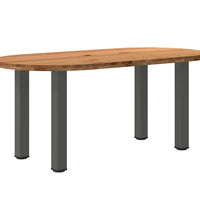 Esstisch Hellbraun 180x90x74 cm Massivholz Eiche Oval