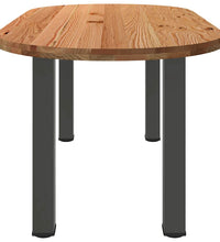 Esstisch Hellbraun 180x90x74 cm Massivholz Eiche Oval